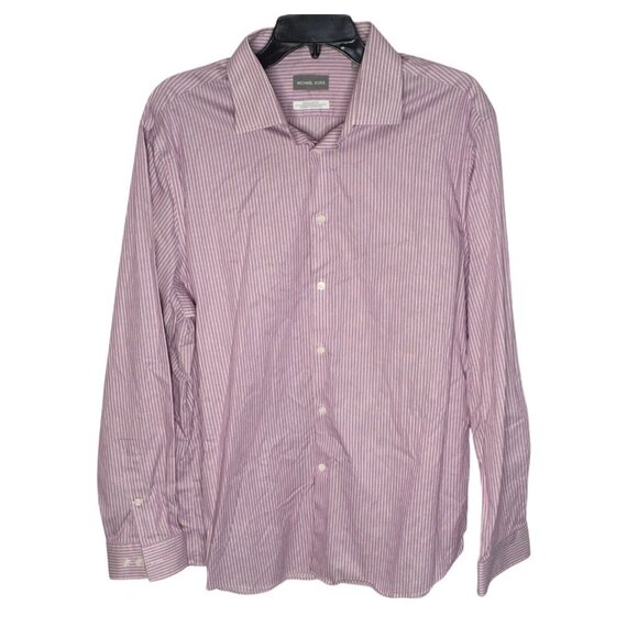 Michael Kors Men's LS Dress Shirt Regular Fit Airsoft Stretch Purple XL 17 34/35 - Picture 1 of 12